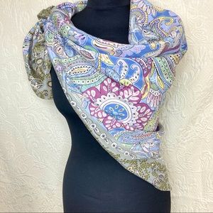 Vintage Linda Dano Paisley Silk Scarf Extra Large